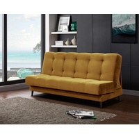 Beautysofa 3-Sitzer Sofa NANCY mit Bettkasten und Schlaffunktion Skandinavisch Still gelb