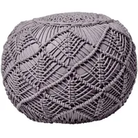 Homescapes Pouf, Grau, Textil, Uni, Rund, 50x40x50 cm, Wohnzimmer,