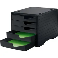 styro Schubladenbox styroswingbox schwarz DIN C4 mit 5 Schubladen