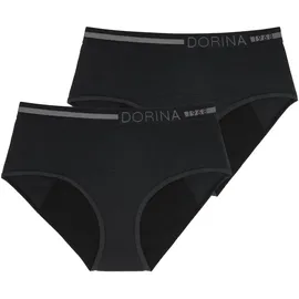 DORINA Periodenslip 2er Pack bei mittlerer bis starker Menstruation schwarz L