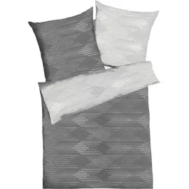 KAEPPEL Ikat Gestreift Grau 155 x 220 cm + 2 x 80 x 80 cm