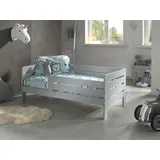 Vipack Kinderbett »Junior, Kiefermassiv mit umlaufendem Absturzschutz und Rolllattenrost«, (B/H/T ca. 143,6x56x70cm, mit niedrigem Betteinstieg), wahlweise in 2 Farben, mit oder ohne Schublade