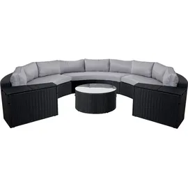 MCW Polyrattan Lounge-Set Luxus XXL anthrazit/grau
