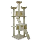 BITUXX XL Katzen Kratzbaum Katzenbaum Katzenhaus Katzenturm Sisal Kratzsäule 170 cm (Beige)