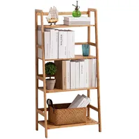 SogesHome Standregal Leiterregal mit 4 Etagen Blumenständer Pflanzenleiter Bambus Regal Küchenregal Organizer Lagerregal 48 x 30 x 119 cm, KS-HSJ-02-SH