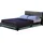 Home Deluxe - LED Bett ASTEROID Dunkelgrau, 90 x 200 cm - inkl. Matratze und Lattenrost I Polsterbett Design Bett inkl. Beleuchtung - Dunkelgrau