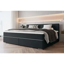 99rooms Phönix Familienbett Boxspringbett 240×200 cm, Webstoff MALMO_NEW Schwarz,