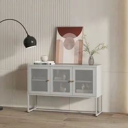 Sideboard Sund mit 3 Türen Stahl Grau