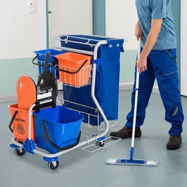 Homcom Putzwagen mit 4 Fahreimern