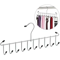 Relaxdays 5 x Gürtelhalter, Krawattenhalter aus Metall, platzsparend, je