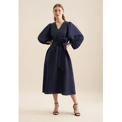 Sommerkleid »Schwarze Rose«, 3/4-Arm V-Neck Uni, Gr. XS (34) - Normalgrößen, dunkelblau, , 57059458-34 Normalgrößen