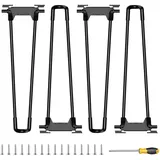 WATAOW 70cm Klappbare Metall Tischbeine, Schwarz Haarnadel-Stil Möbelfüße, Ersatz Couchtischbeine, 4 Stück mit Schrauben und Schraubendreher([1cm] 70cm)