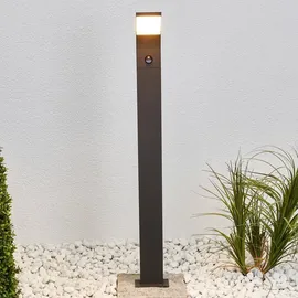 LUCANDE Außenleuchte Aluminium 100 cm inkl. Bewegungsmelder schwarz