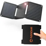 FlexSolar 15W USB Solarpanel Ladegerät, IP67 wasserdichtesETFE Monokristallines Solarpanel mit USB-A Port für Camping Backpacking Kompatibel mit Handy, iPhone,Smartphone,Armbanduhr,Kamera
