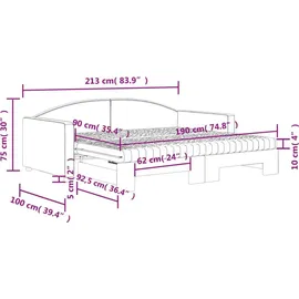 vidaXL Tagesbett 90 x 190 cm Schwarz