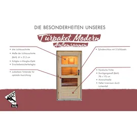 Karibu Türpaket Außensauna Modern 1-teilig