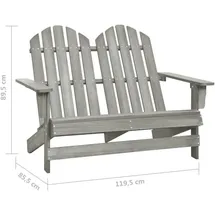 vidaXL Adirondack-Gartenbank 119,5 x 85,5 x 89,5 cm grau