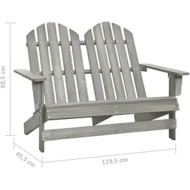 vidaXL Adirondack-Gartenbank 119,5 x 85,5 x 89,5 cm grau