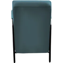K+W Komfort & Wohnen Cocktailsessel K+W KOMFORT & WOHNEN, blau (topas), B:62cm H:77cm T:83cm, Sessel, Cocktailsessel, mit bezogenen Armlehnen, Gestell in Metall schwarz Struktur