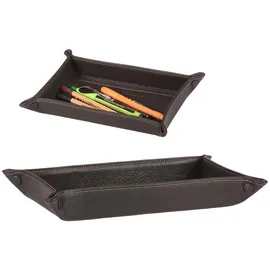 Sonnenleder Ablageschale Leder 27x16cm Taschenleerer Schale Lederschale Stiftschale mocca braun Vide Poche Querformat