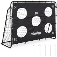 Relaxdays Fußballtor mit Torwand, Garten, Kinder & Erwachsene, Soccertor,