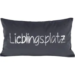 Kissen LIEBLINGSPLATZ anthraz, - bunt