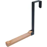 Türgarderobe klappbar, Türhaken Kleiderhaken Innentürhaken Ohne Bohren, Türhaken Klapphaken, Türhänger, Faltbare Türhaken Innenseite Metall & Holz für 4.5 cm Türfalz Tasche Kleidung (Black, 16x15.5cm) - 16x15.5cm
