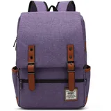 VARLIVOO Herren Rucksack Damen Rucksack 14 Zoll Laptop Schulrucksack Student College Arbeit Reisen Pendeln Anti-Diebstahl Wasserdicht Polyester Violett