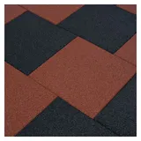 vidaXL Fallschutzfliesen 6 Stk. Gummi 50 x 50 x 3 cm Rot Fallschutzplatten Bodenmatten Spielplatz