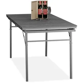 Relaxdays Gartentisch klappbar 166 x 76 x 78 cm Grau