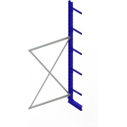 Meta Kragarmregal Anbau IPE120 einseitig 3000 x 1300 x 400 mm Enzianblau + 5 Armen je Ständer