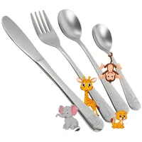 NIROSTA Various Kinderbesteck-Set, 4-teilig, safari