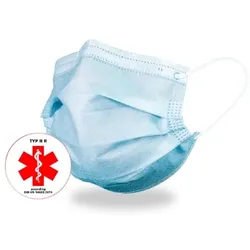 Mank 50x OP-Maske Medizinische Mundschutz-Maske Typ IIR, hergestellt in Deutschland, 3lagig