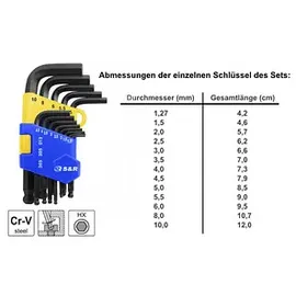 S&R Innensechskantschlüssel-Satz 13-tlg.
