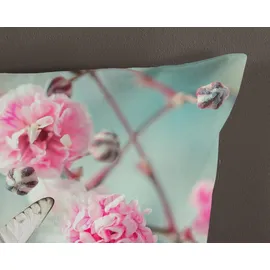 Muller Textil Adel Blumen Minz Grün 200 x 200 cm + 2 x 80 x 80 cm