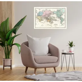 Queence Wandsticker QUEENCE "The Earth", beige, B:150cm H:90cm T:0,1cm, Folie, Wandtattoos, Selbstklebend, kinderleichte Anbringung