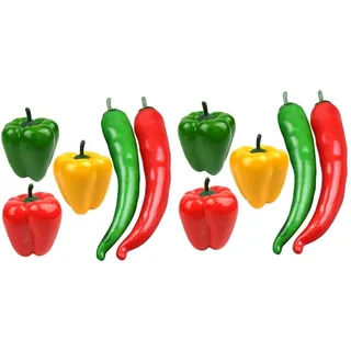 HOLIDYOYO 10 Stück Simulation Paprika Modell Schäume Chili Künstliche Paprika Gefälschte Paprika Künstliches Gemüse Gefälschte Chili Schäume Pfeffer Modell Chili Pfeffer Ornament Simulation