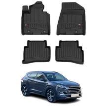 Omac Gummi Fußmatten kompatibel mit Hyundai Tucson 2015-2020 mit Gurtstraffer Premium TPE