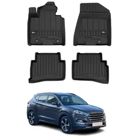 Omac Gummi Fußmatten kompatibel mit Hyundai Tucson 2015-2020 mit Gurtstraffer Premium TPE