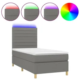 vidaXL Boxspringbett 100 x 200 cm Dunkelgrau