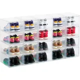 PAIDE P Schuhboxen organizer 20er Pack. Transparent Schuhaufbewahrung für Sneakers und Turnschuhe. Schuhe Schrank für die Aufbewahrung. Schuhschubladen. Sneaker-Austeller. (20Stk Transparent)