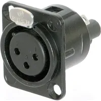 Neutrik NC3FD-S-1-B XLR-Steckverbinder Flanschbuchse, Kontakte gerade Polzahl: 3 Schwarz