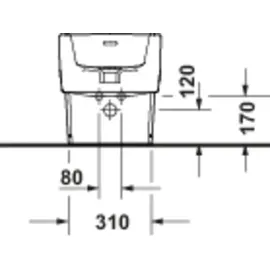 Duravit Balcoon 37x57cm, m Hahnl., ÜL, weiß Hochglanz