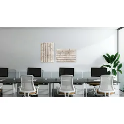 ALLboards Glasbild HELLES HOLZ 60×40 cm + Zubehörset