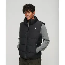 Superdry für Herren. M5011808A Sport-Steppweste schwarz (S), Lässig, Recyceltes Polyester, Nachhaltig