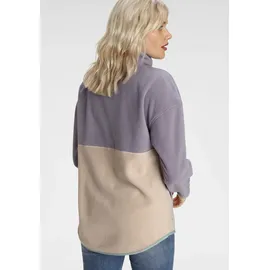 POLARINO Fleecepullover in beige-hell lila, | Gr. 40/42,