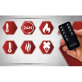 ProfiCare ProfiCare® Elektroheizung mit Glasfront & X-Shape Heizelement | mobiler Heizkörper auch für Wandmontage geeignet | Konvektor Heizung mit 2 Heizs... | schwarz