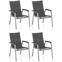 Kettler Stapelsessel Basic Plus padded 70 x 66 x 99 cm silber/anthrazit 4 St.