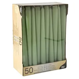 Papstar Leuchterkerzen 25 cm jadegrün 50 St.