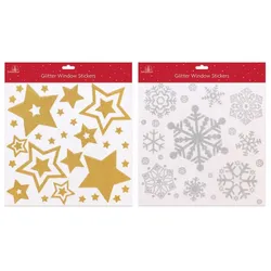 Glitzernde Schneeflocken Fenstersticker